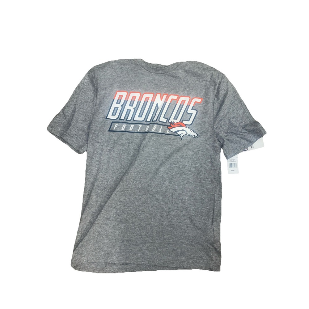NWT NFL Team Apparel Men's Grey Denver‎ Broncos Crew Neck Tee Small